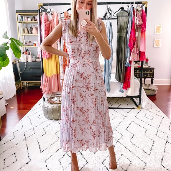 chelsea28 pleat detail midi dress